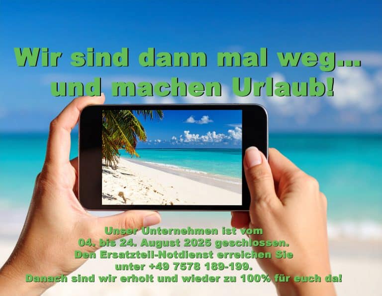 Mehr über den Artikel erfahren Betriebsferien & Ersatzteilnotdienst