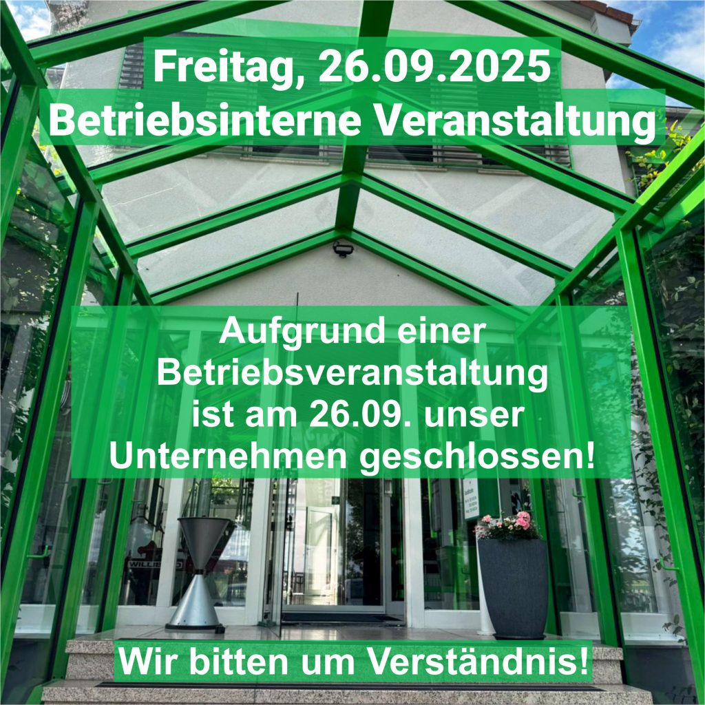 WILLIBALD ist am 26.09.2025 aufgrund einer einer internen Veranstaltung nicht erreichbar.